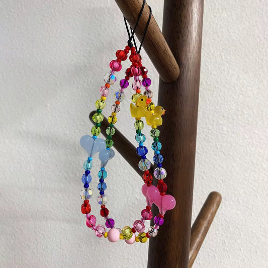 Kawaii Rainbow Beaded Phone Charm