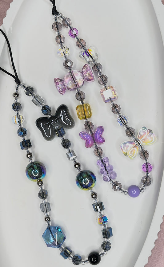 Purple Whimsical Glass Bead Phone Charm