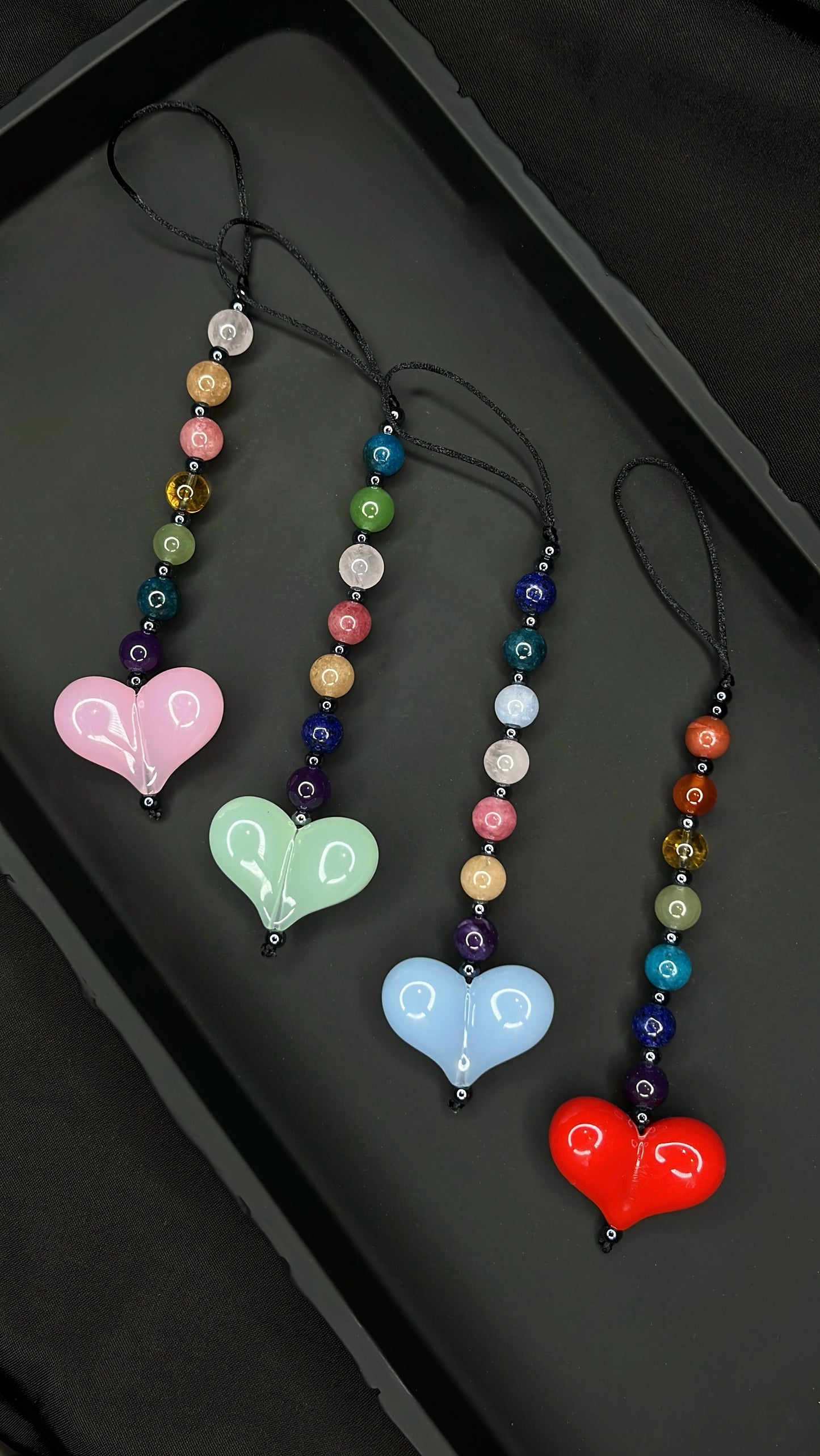 Pink Gemstone Bead Phone Charm