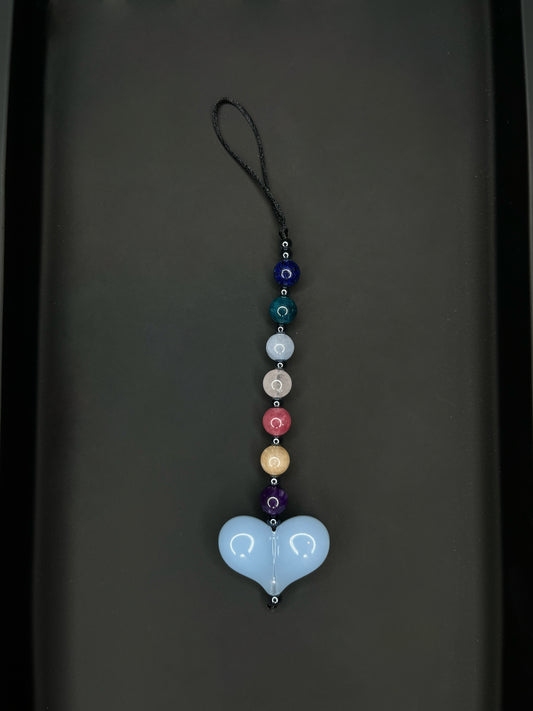Blue Gemstone Bead Phone Charm