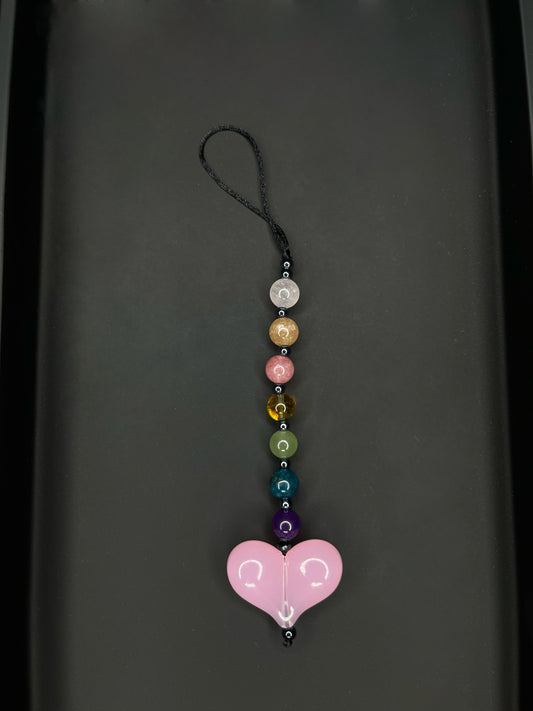 Pink Gemstone Bead Phone Charm