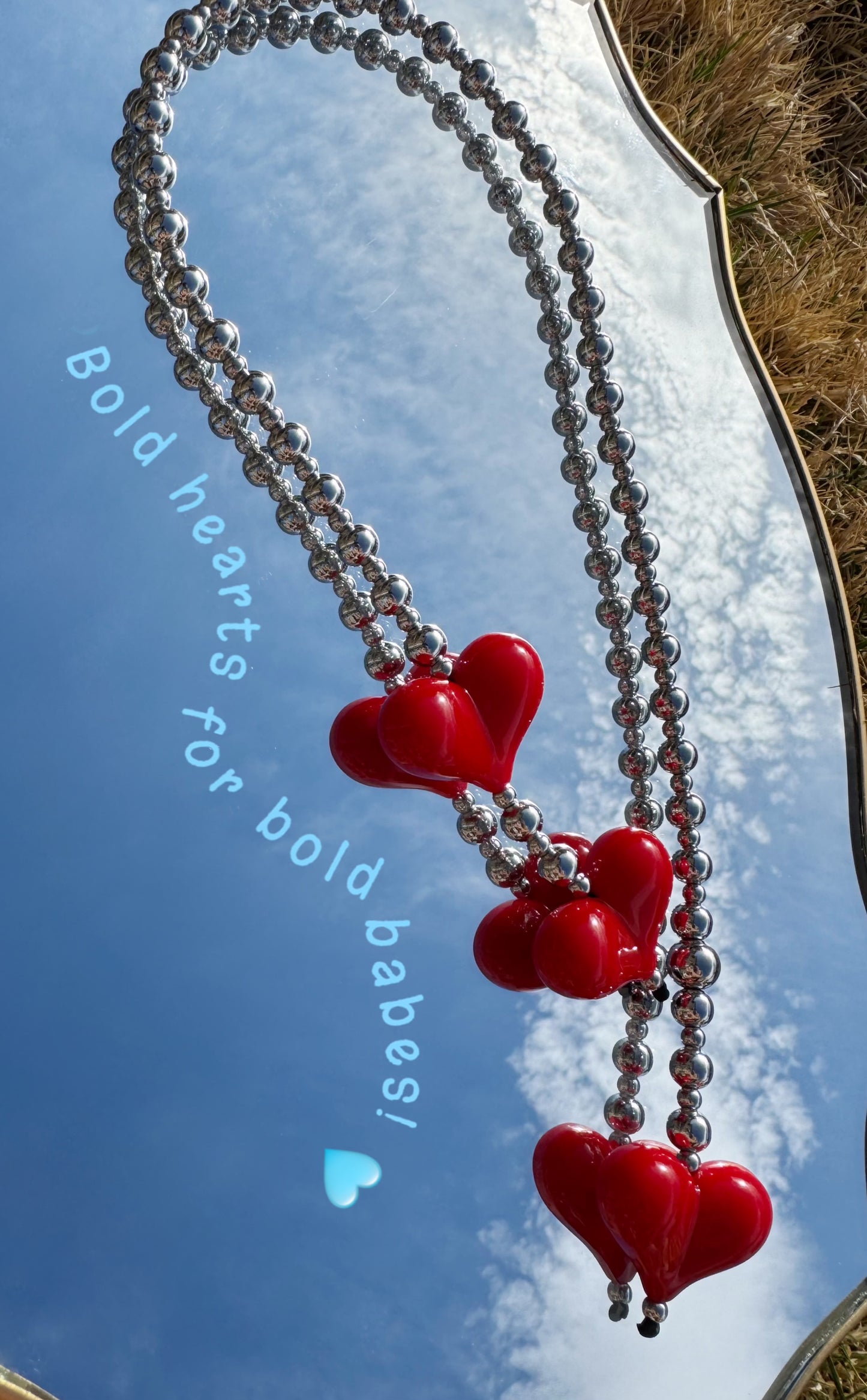 Crimson Glow Handmade Beaded Heart Bag Charm