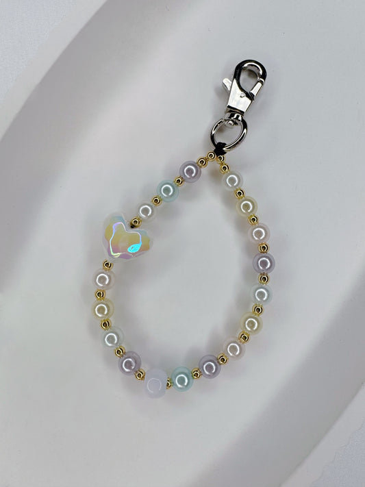 Elegant Pastel Pearl Beaded Keychain