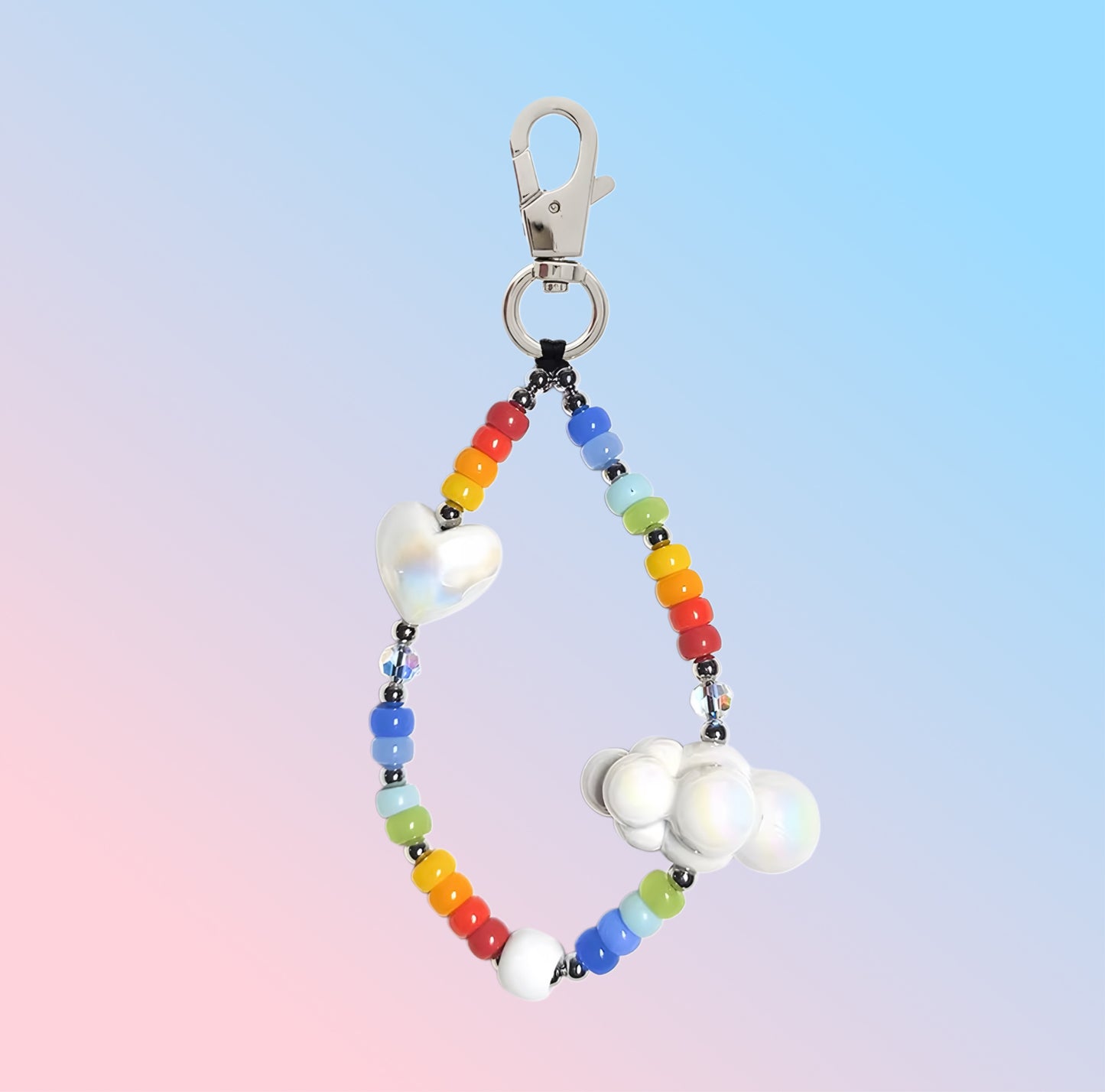 Mono Chrome Beaded Keychain