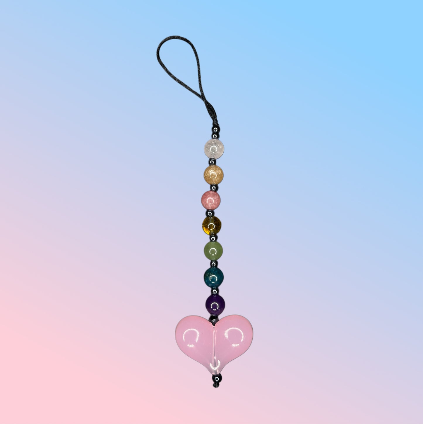 Pink Gemstone Bead Phone Charm