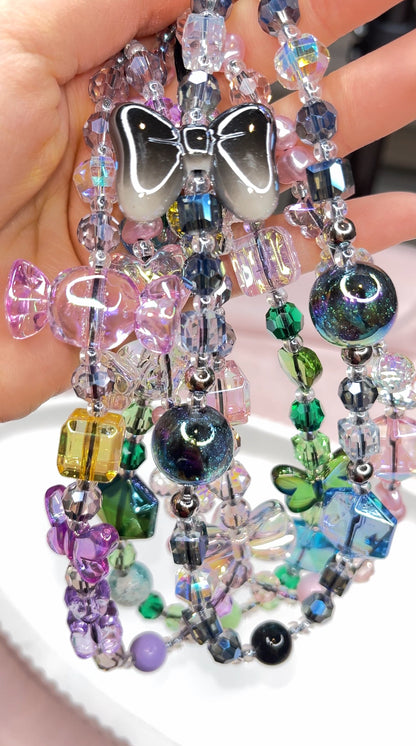 Pink Whimsical Glass Bead Phone Charm