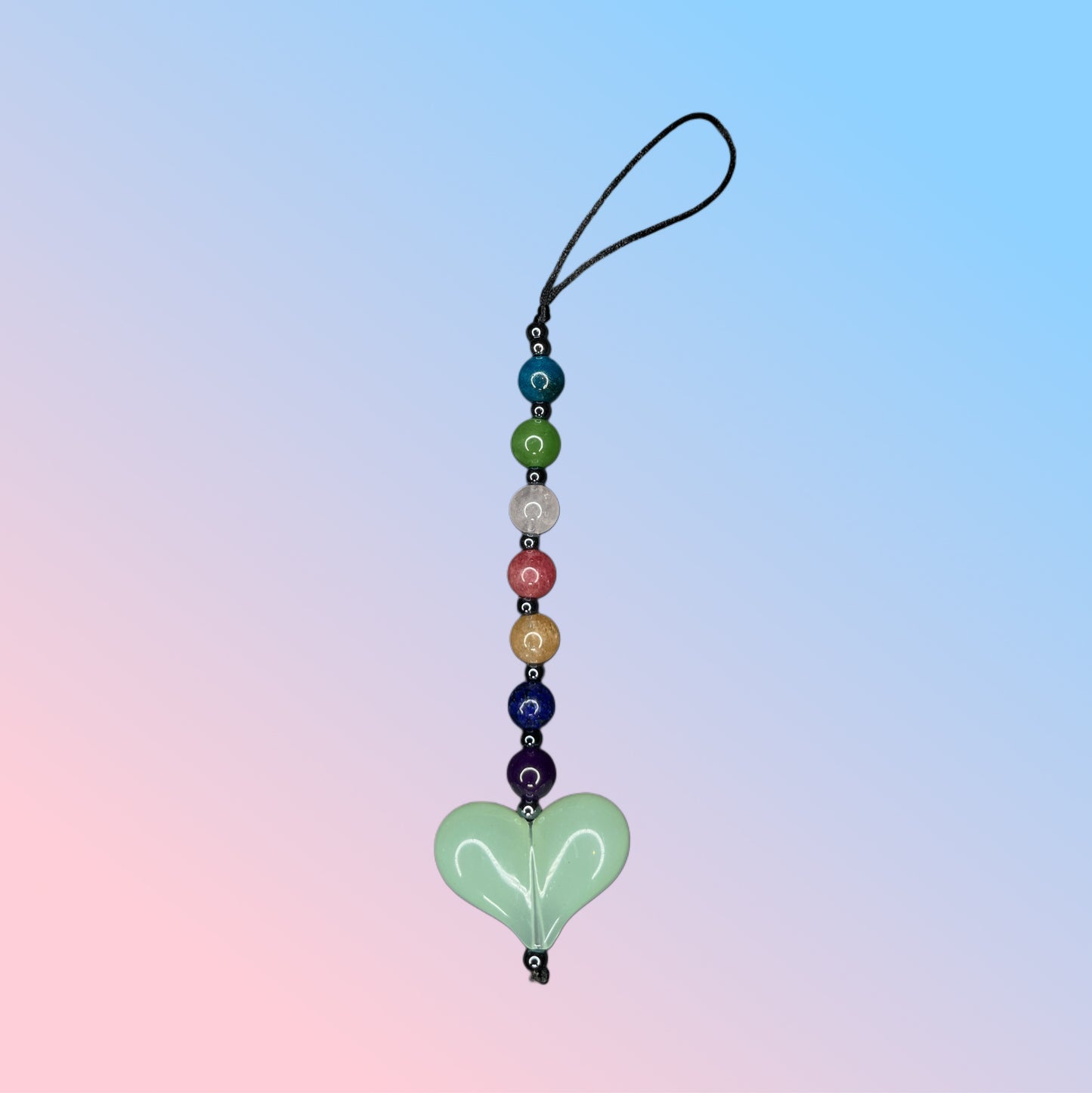 Green Gemstone Bead Phone Charm