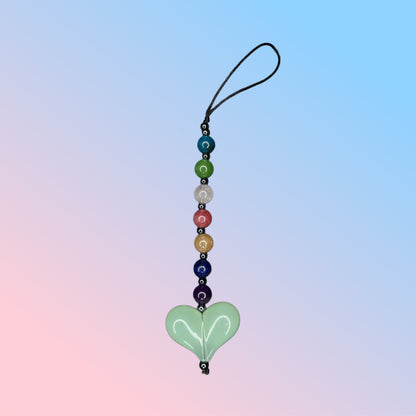 Green Gemstone Bead Phone Charm